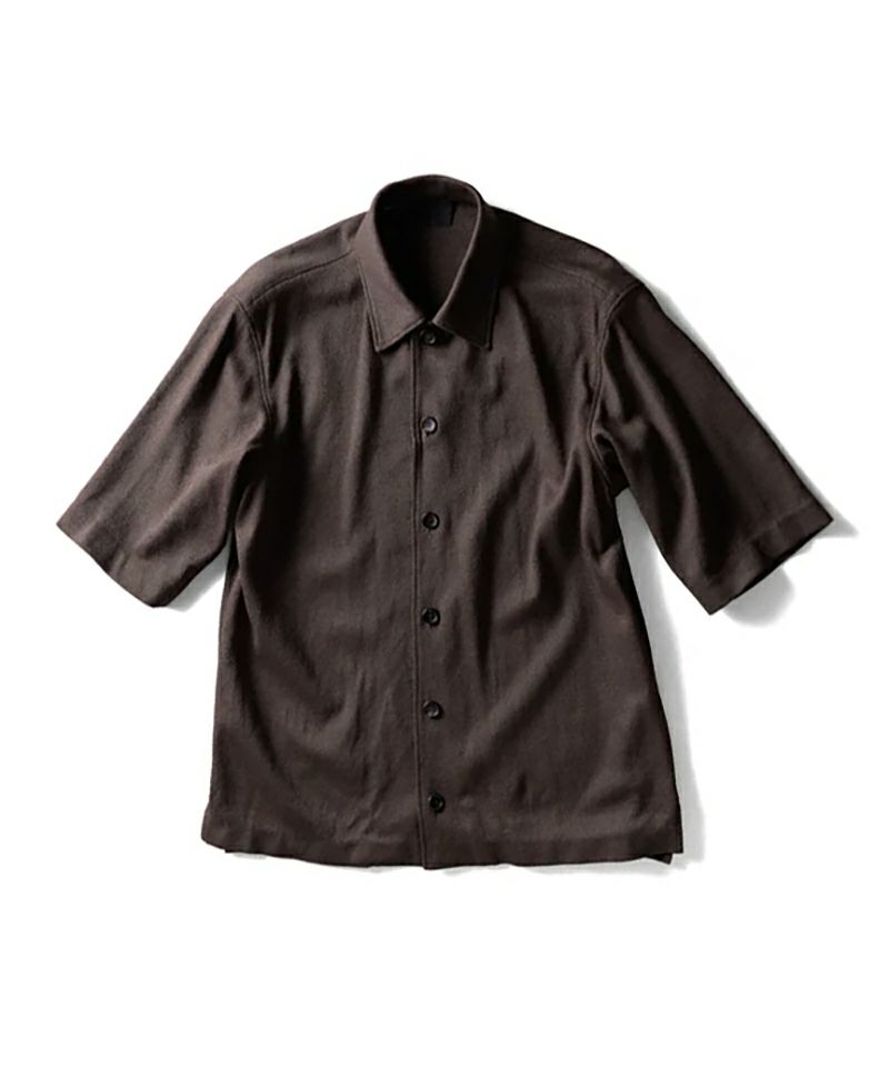 ＜山内＞ペーパーニットショートスリーブシャツ