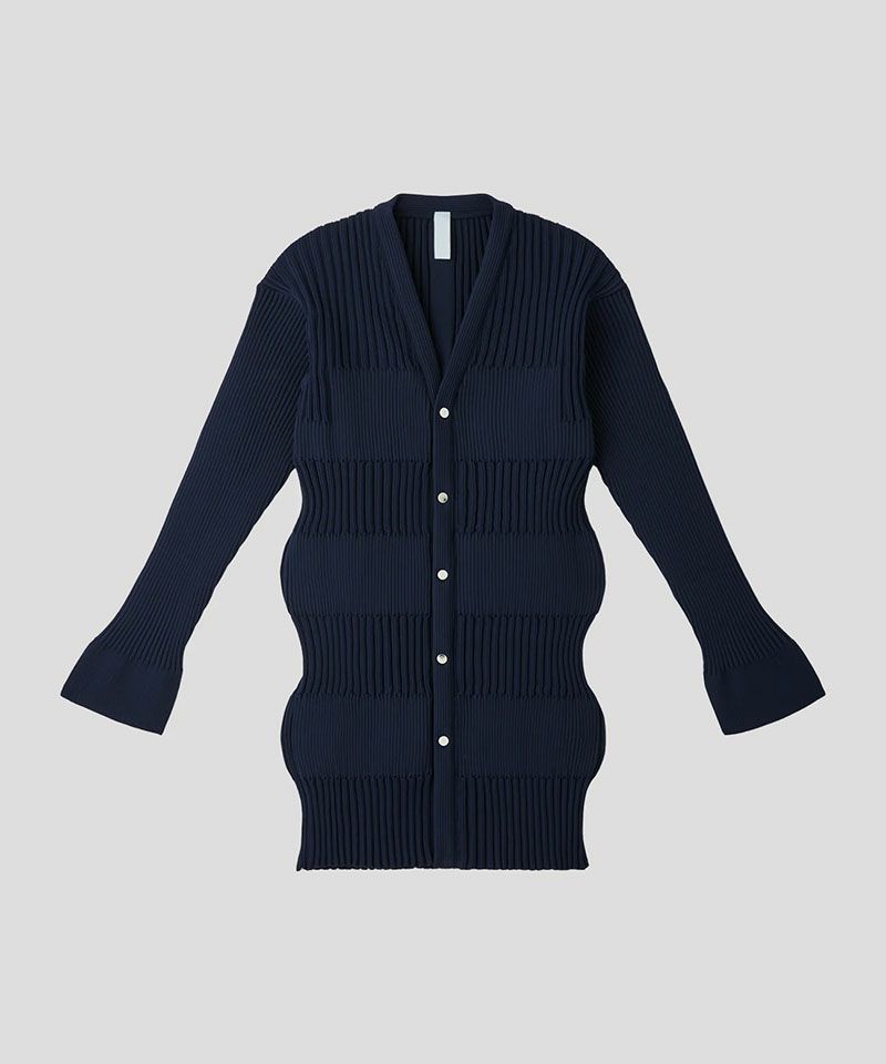 ＜CFCL＞FLUTED LONG CARDIGAN(NAVY)