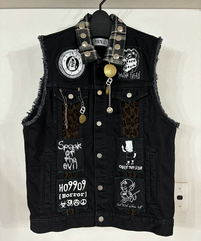 ジャケット・アウター KIDILL SLEEVELESS STUDS DENIM JACKET KIDILL＞SLEEVELESS STUDS DENIM JACKET (KL922) | MAKES ONLINE
