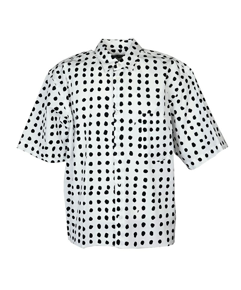 COMME des GARÇONS ブラックプリントシャツ M BLACK COMME des GARCONS＞綿ブロード FILIP PAGOWSKI プリント