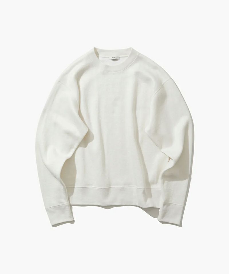＜ATON＞LINEN JERSEY LONG SLEEVE PULLOVER