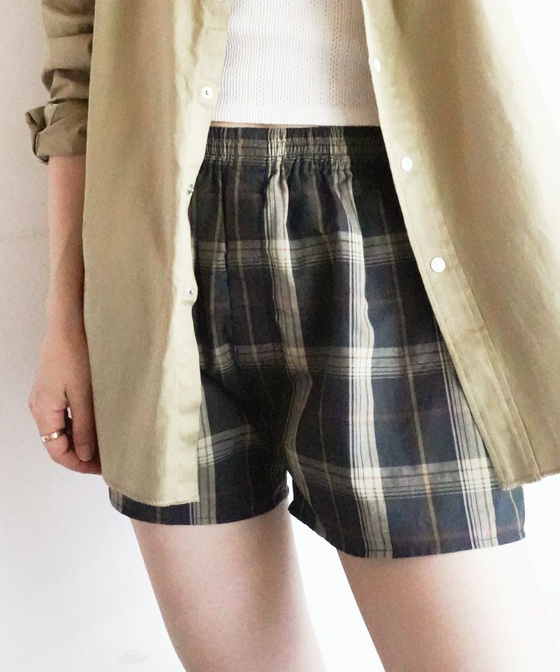  ＜FUMIKA＿UCHIDA＞PLAID TRUNK SHORTS