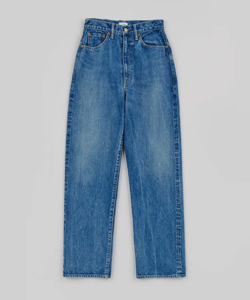 ＜CIOTA＞High-rise 5 Pocket Pants 13.5oz - Medium Dark Blue (Damage)