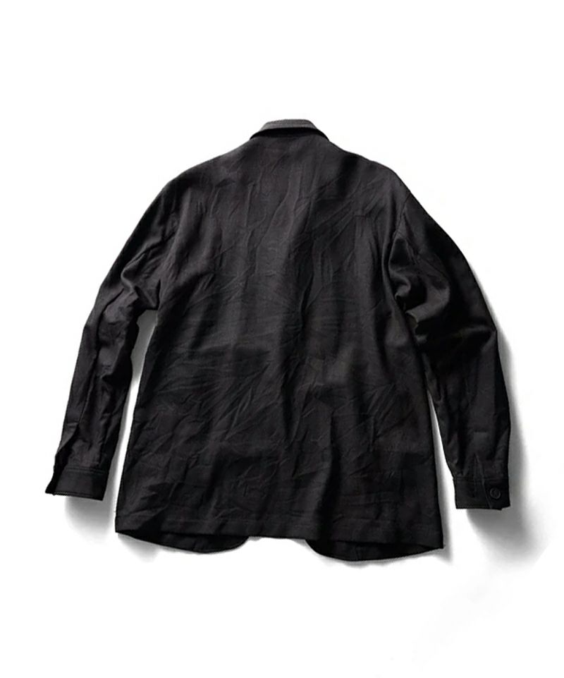 山内 ウールメッシュクロスジャケット Charcoal brown | DE OJAL