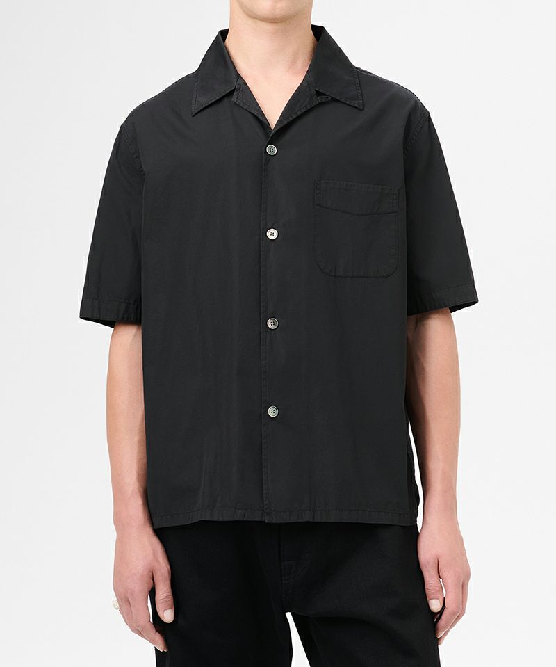 OUR LEGACY＞HEUSEN SHIRT SHORTSLEEVE -Black All Day Poplin