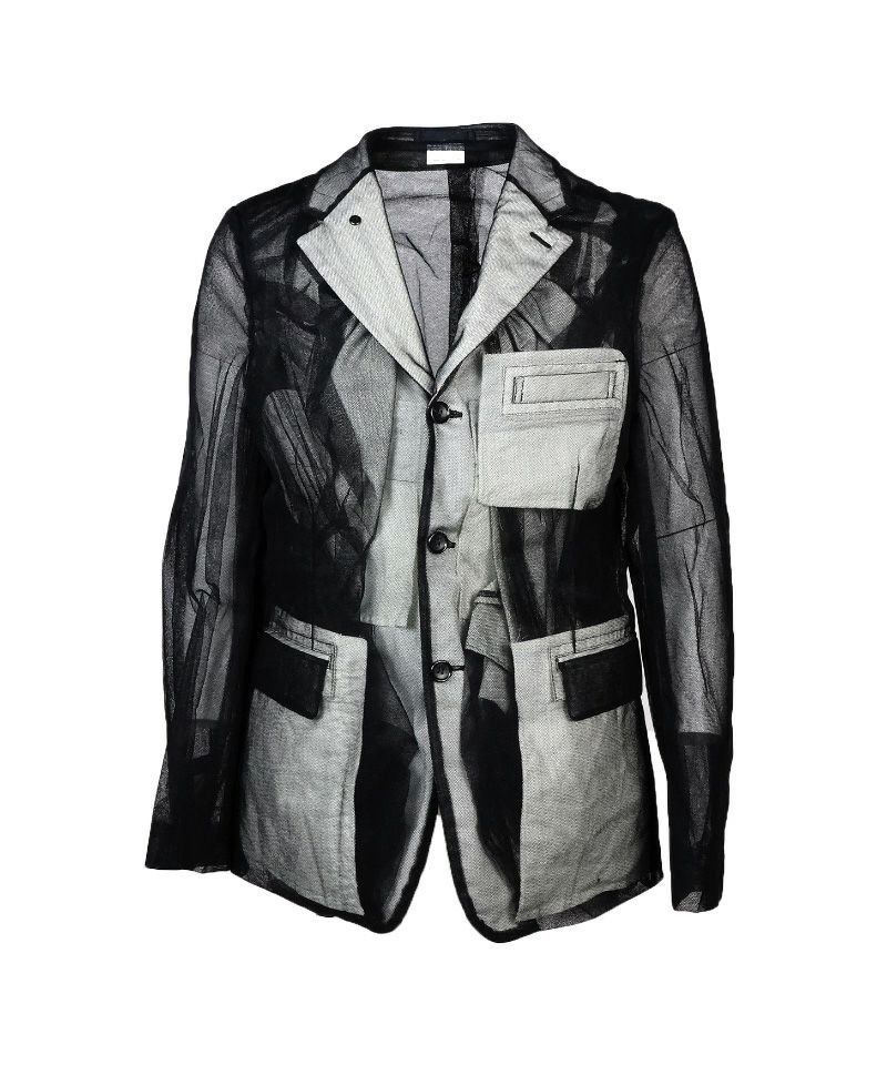 ＜COMME des GARCONS HOMME PLUS＞ナイロンチュール×綿クロス ジャケット (PO-J033-051)