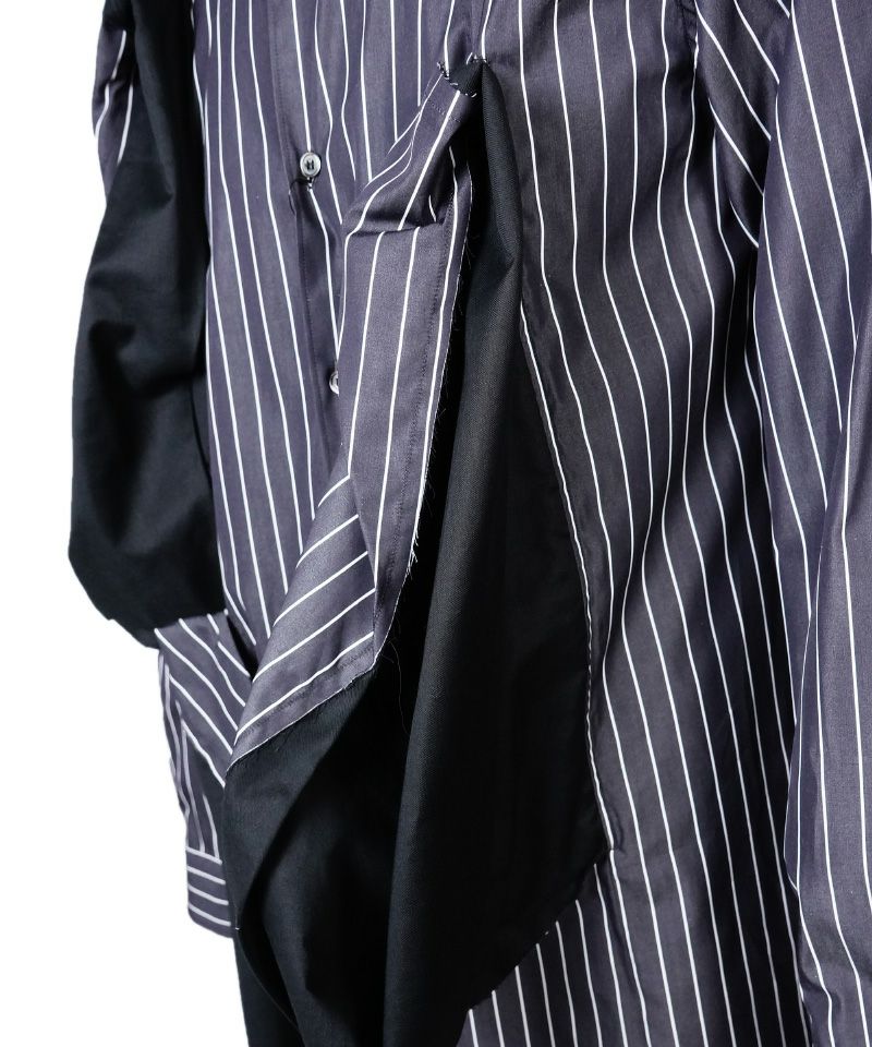 COMME des GARCONS HOMME PLUS＞綿ブロードストライプ×綿クロス