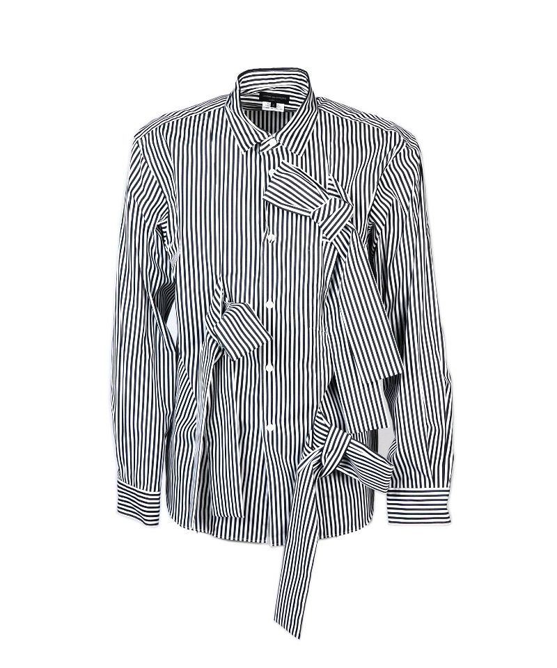 ＜COMME des GARCONS HOMME PLUS＞綿ブロードストライプ シャツ (PO-B018-051)