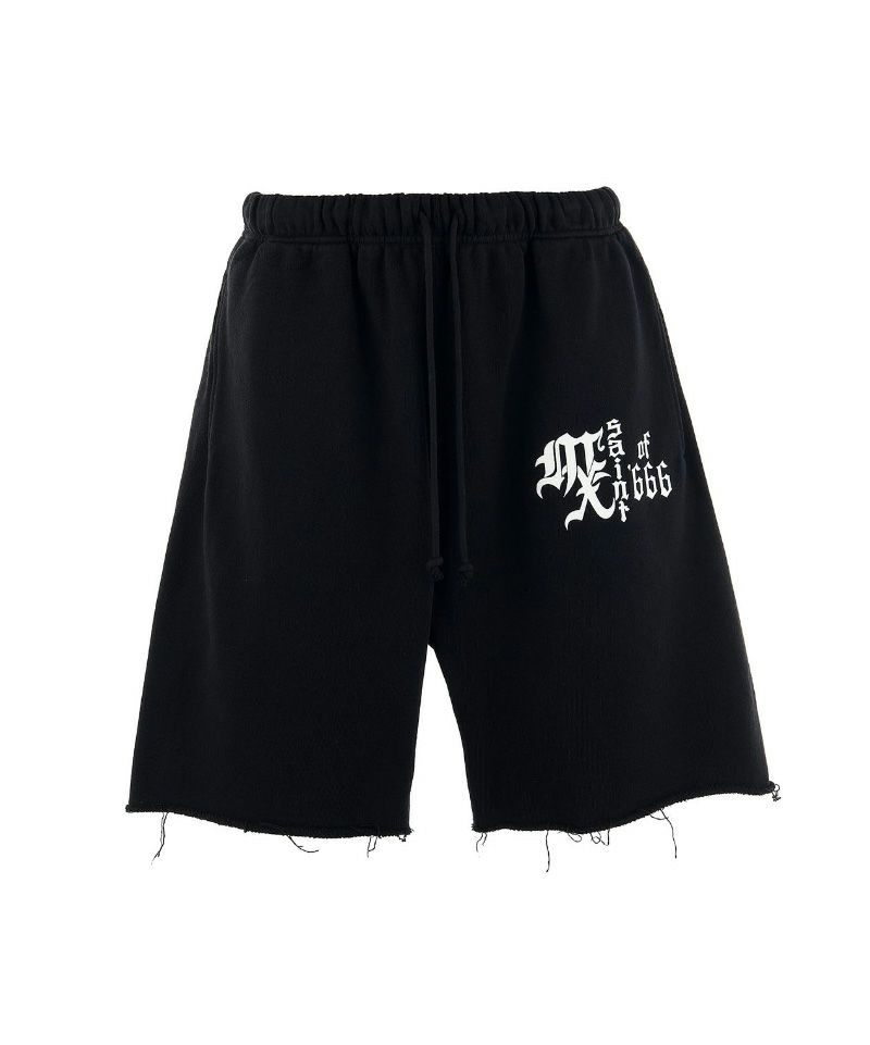 ＜SAINT MICHAEL＞SWEAT SHORTS / MX666 /BLACK