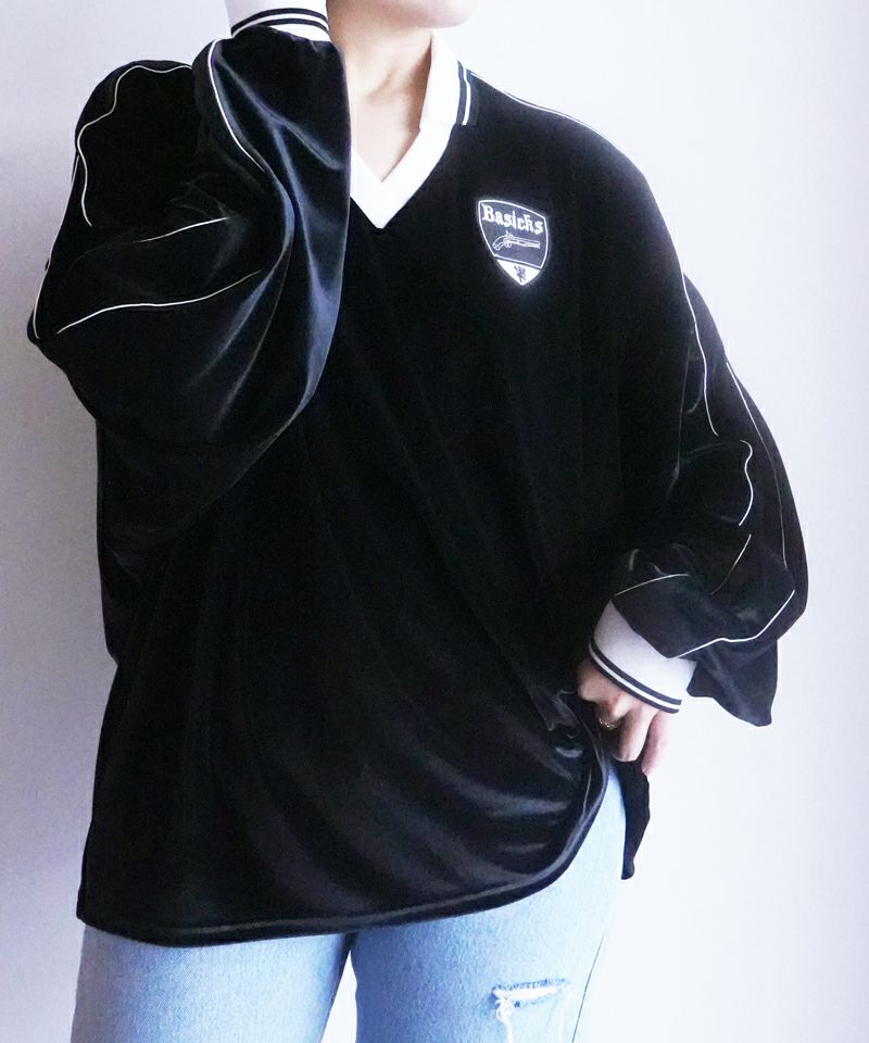 【希少】basicks Velvet Football Shirt BLACK Velvet Football Shirt - BLACK (S3.5-0501) | セレクトショップ