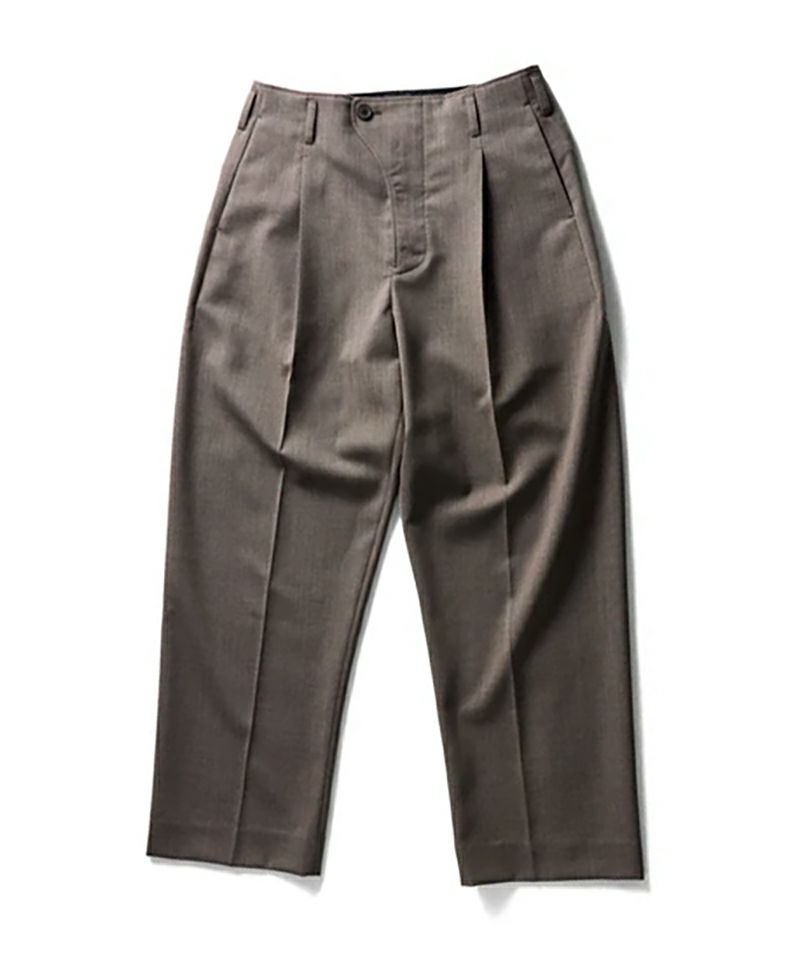 ＜山内＞3ply ウールクロス・サイドシームレスワンタックパンツ