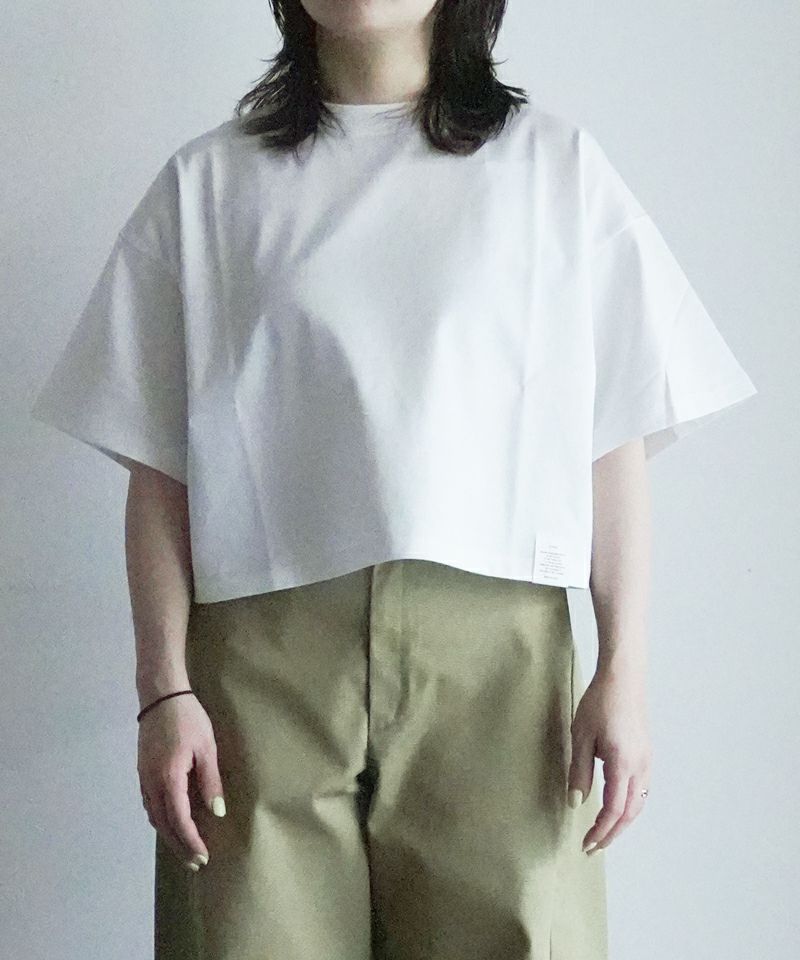 ＜HYKE＞CROPPED SHORT-SLV TEE