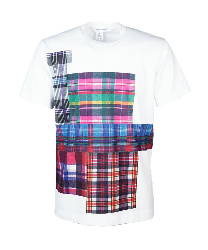 COMMEdesGARCONS SHIRT＞CHECK DIGITAL PRINT H02 T-SHIRT (FO
