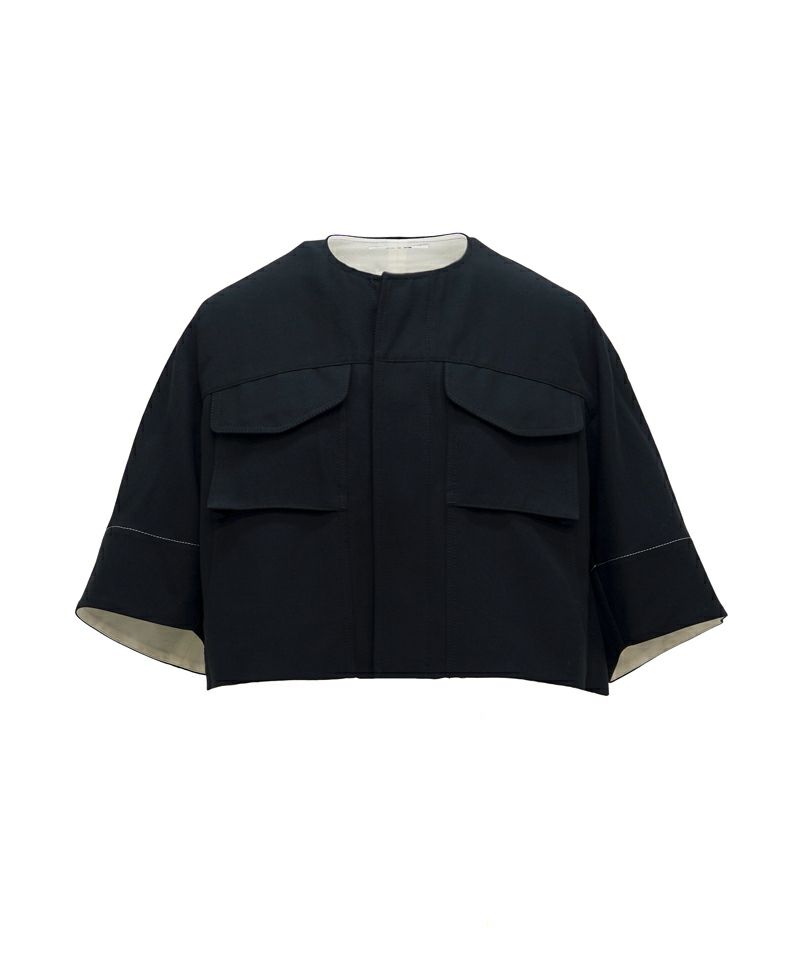 ＜NTN＞CROPPED NO-COLLAR WORK JACKET