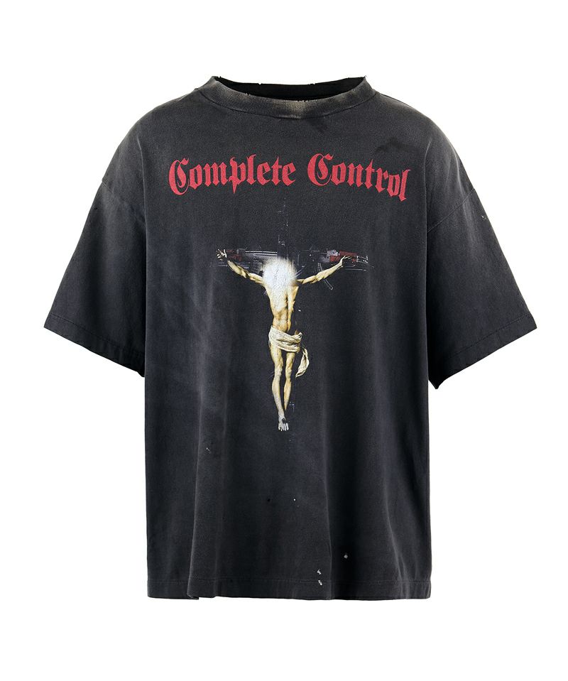 ＜SAINT MICHAEL＞KK_SS TEE / COMPLETE CONTRL / BLK
