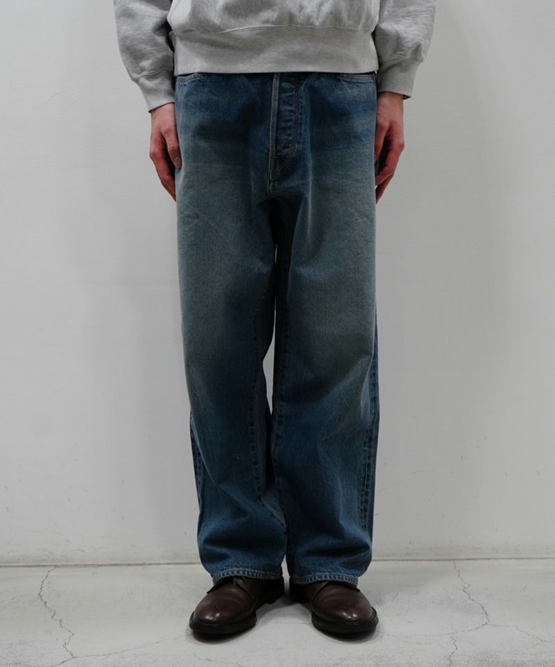 ＜blurhmsROOTSTOCK＞13.5oz Denim Pants Wide(USED-INDIGO)