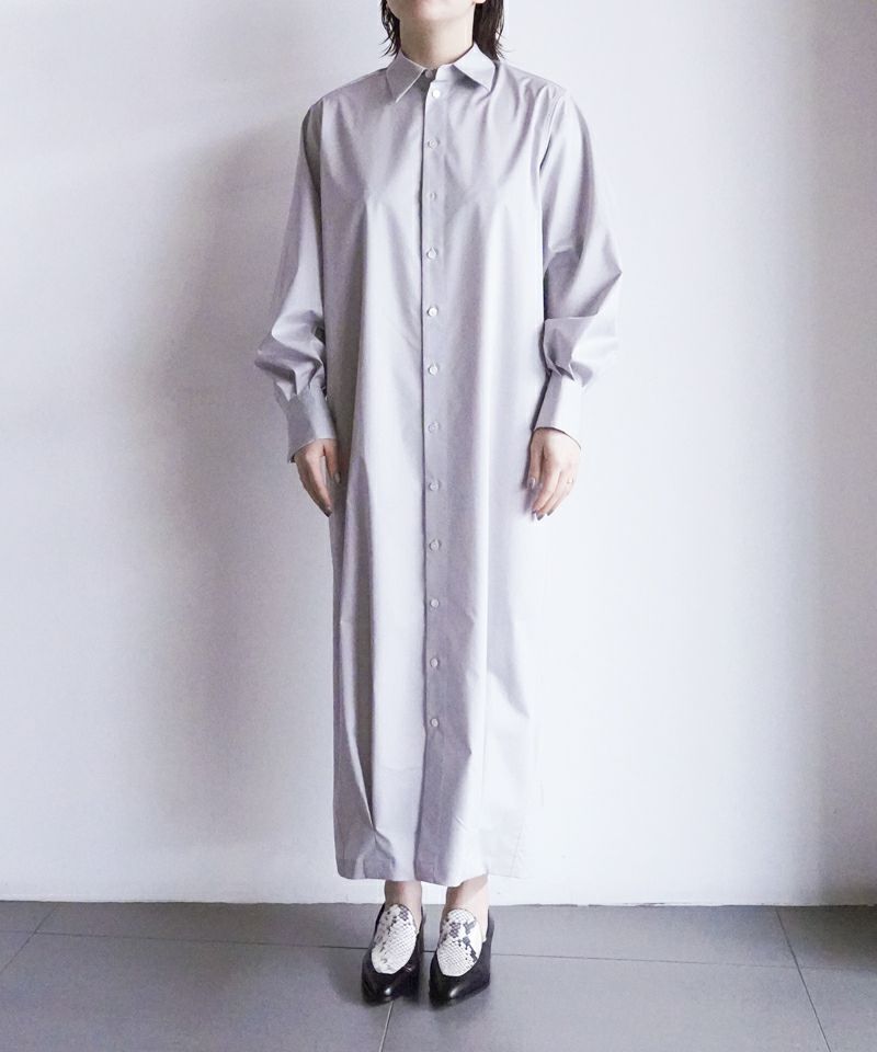 ＜CINOH＞SUPIMA C/PE/PU BACK DRAPE DRESS