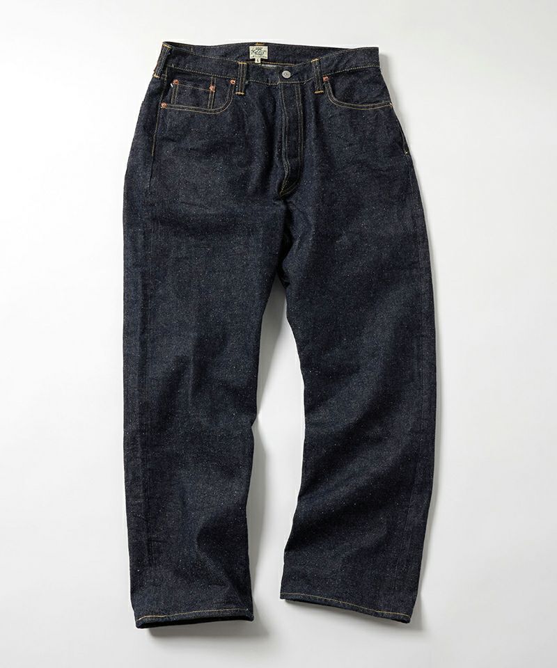 ＜GOLD＞RECYCLED WASTE SUVIN COTTON YARN 14oz.DENIM 5POCKET STRAIGHT PANTS