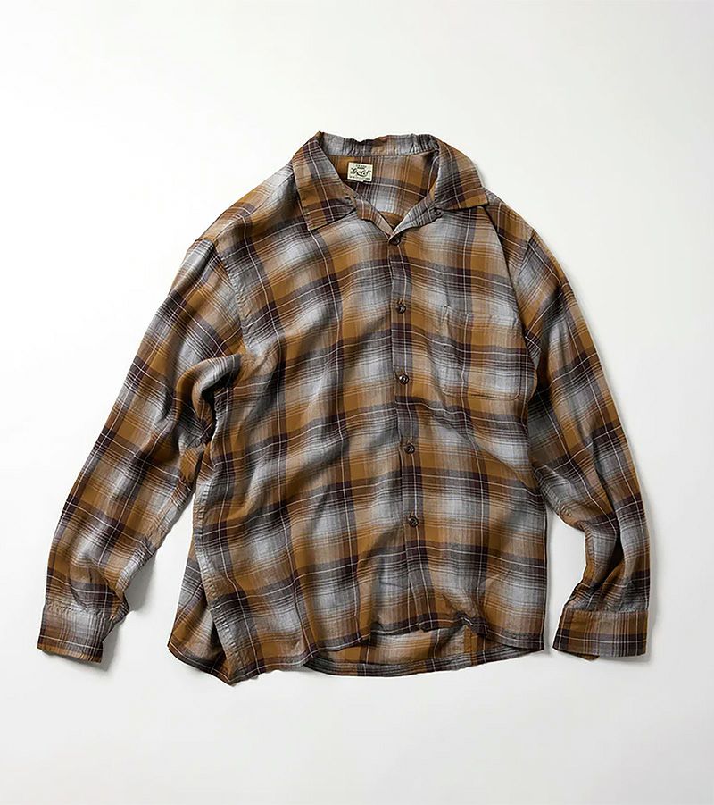 gold[ゴールド] Rayon Check S/S Open Shirt gold / ゴールド 