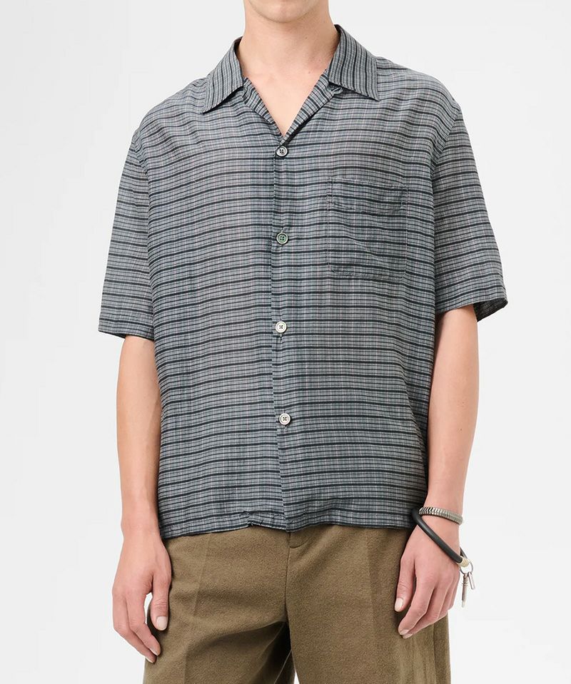 ＜OUR LEGACY＞HEUSEN SHIRT SHORTSLEEVE-Picnic Check Cotton Silk-