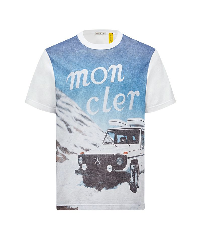 ＜MONCLER＞X MERCEDES-BENZ BY NIGO Printed Cotton T-Shirt (8C0000389AB9)