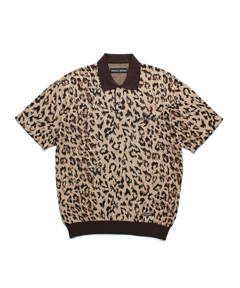 Wacko Maria - Leopard Knit Polo Shirt | HBX - Globally