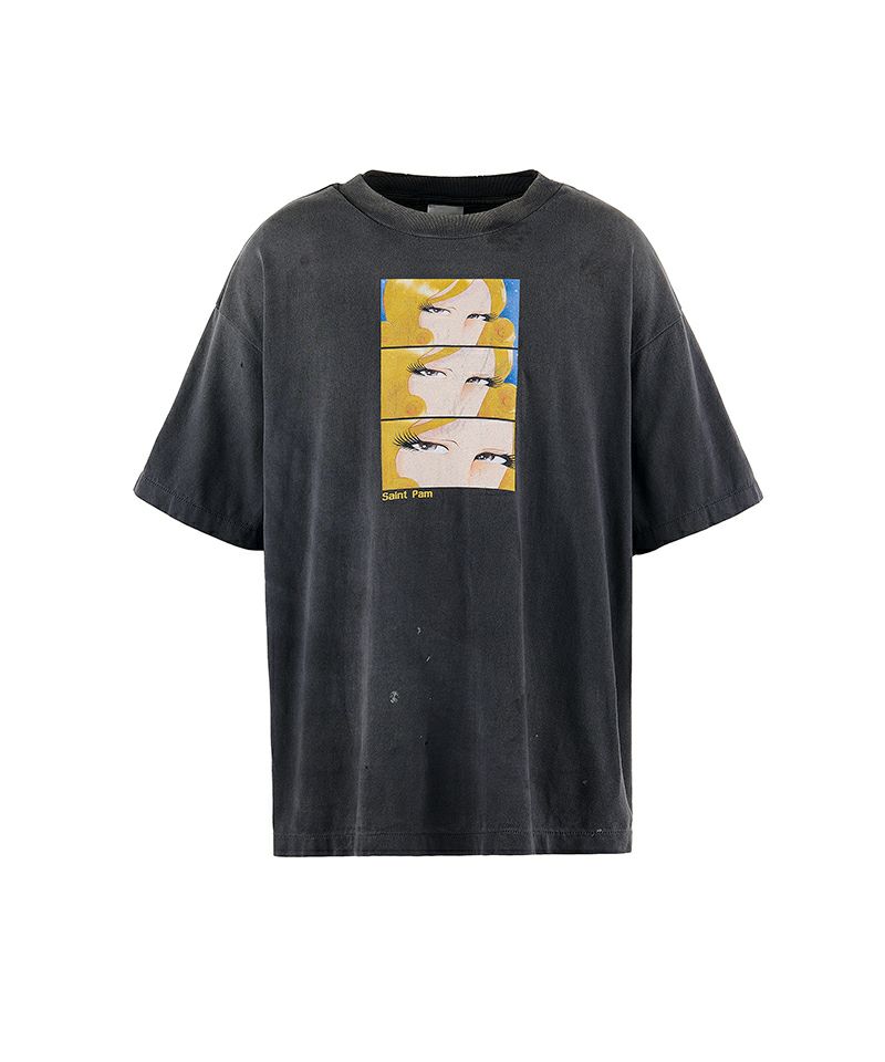 ＜SAINT MICHAEL＞PM_SS TEE / SAINT PAM / BLACK