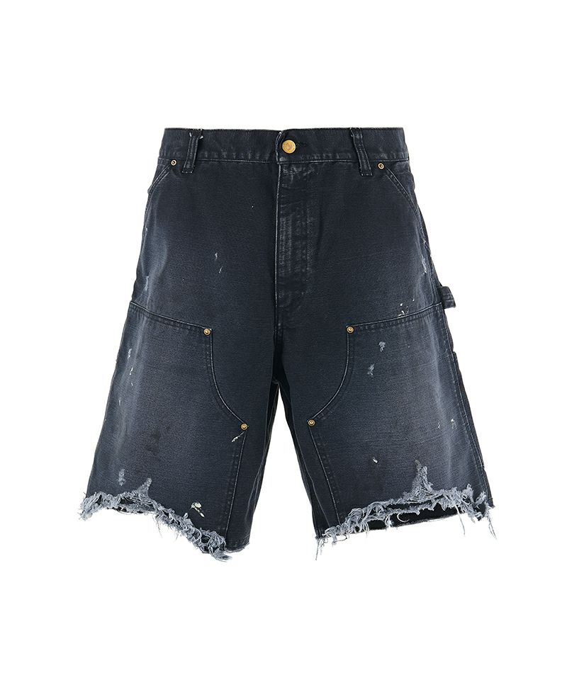 ＜SAINT MICHAEL＞DOUBLE KNEE SHORTS / BLACK