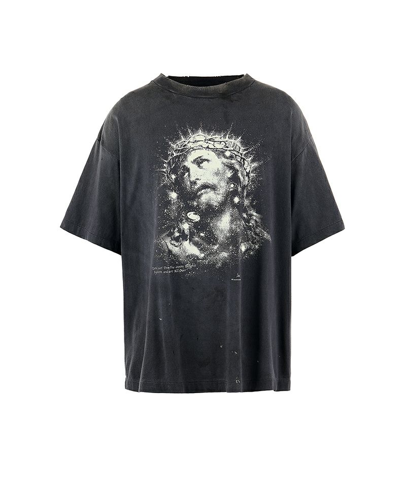 ＜SAINT MICHAEL＞SS TEE / JESUS / BLACK