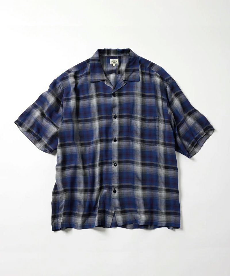 M美品 25ss GOLD RAYON CHECK S/S OPEN SHIRT gold[ゴールド] Rayon Check S/S Open Shirt