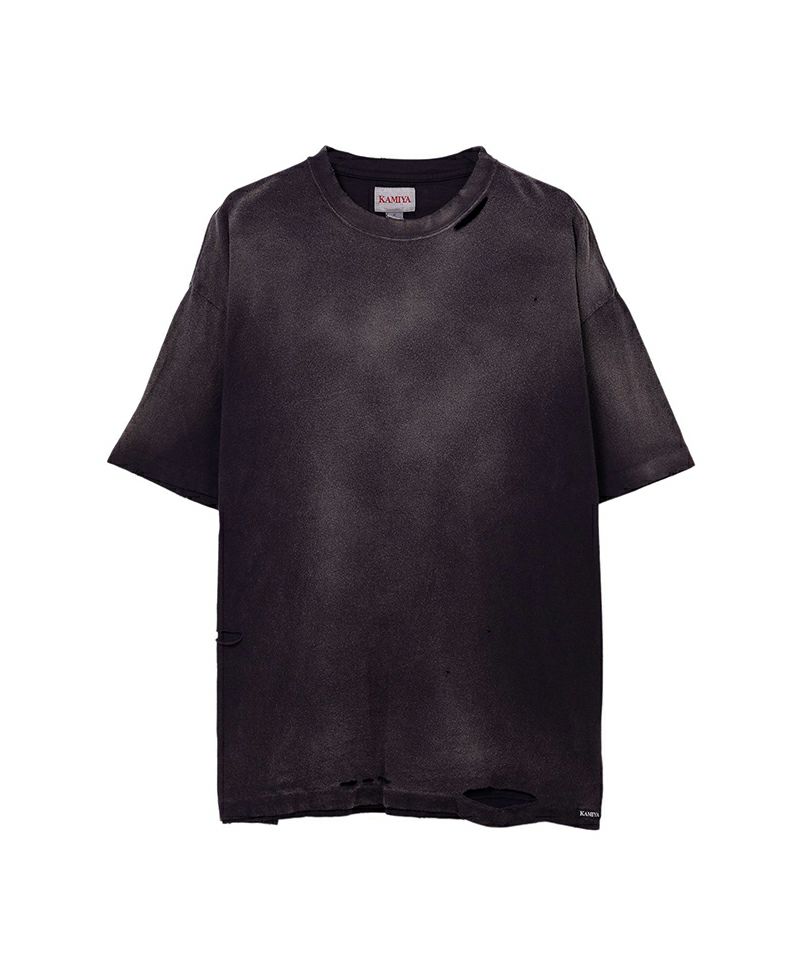＜KAMIYA＞“KMY-SNAKE” Distressed T-shirt