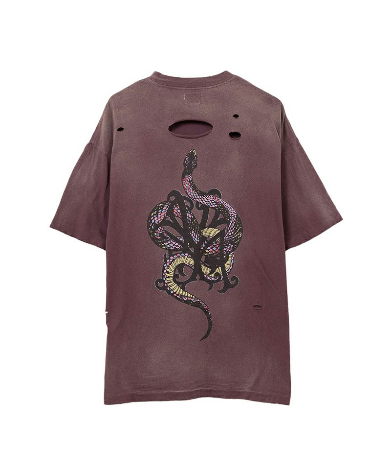 KAMIYA＞“KMY-SNAKE” Distressed T-shirt | MAKES ONLINE STORE