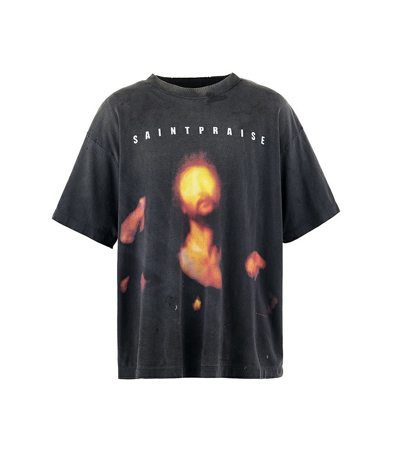 ＜SAINT MICHAEL＞SS TEE / SAINT PRAISE / BLACK
