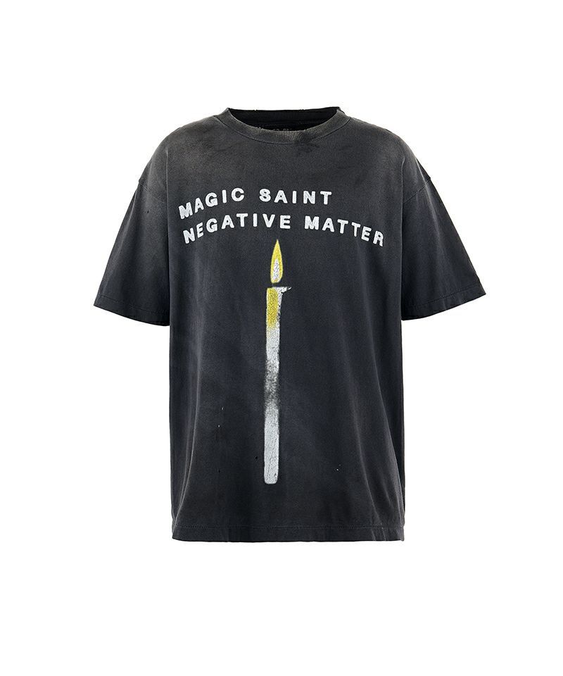 ＜SAINT MICHAEL＞SS TEE / CANDLE / BLACK