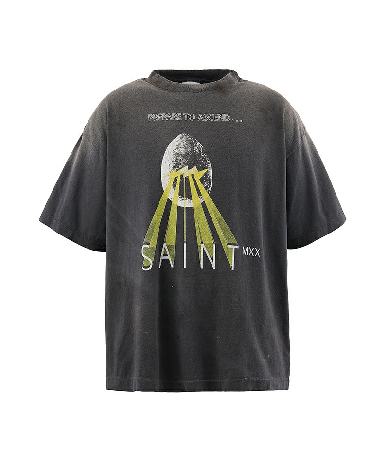 ＜SAINT MICHAEL＞SS TEE / EGG / BLACK