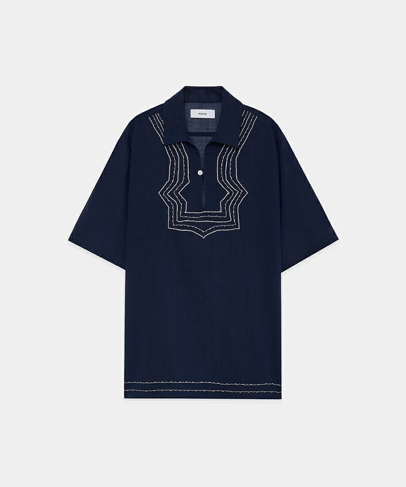 ＜MARKAWARE＞WOOL×RECYCLE POLYESTER TROPICAL EMBROIDERR SKIPPER S/S SHIRT