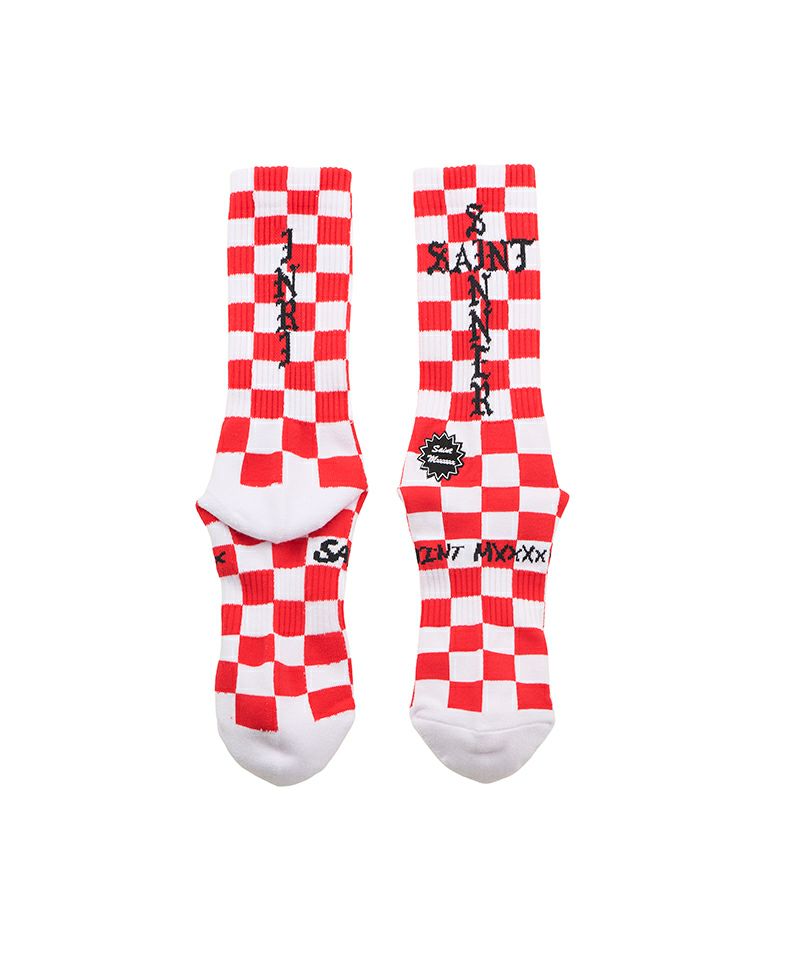 ＜SAINT MICHAEL＞SOCKS / SINNER / WHITE＋RED