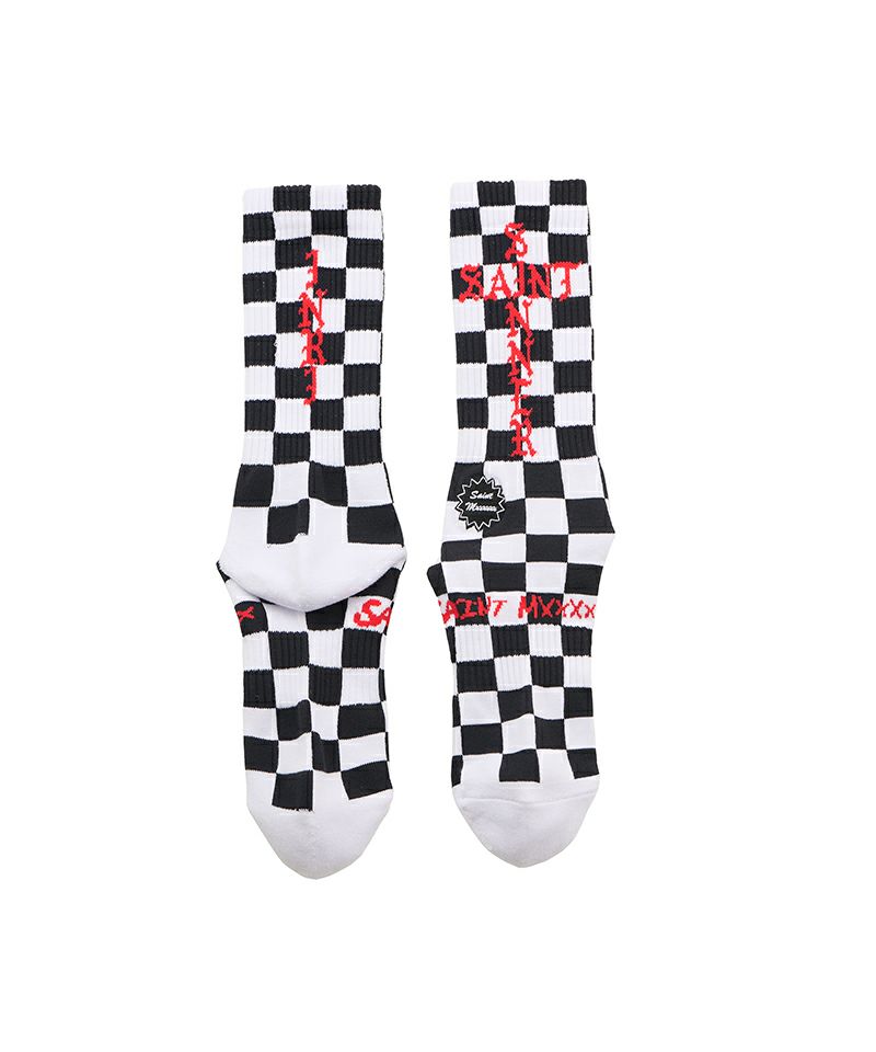 ＜SAINT MICHAEL＞SOCKS / SINNER / BLACK＋RED