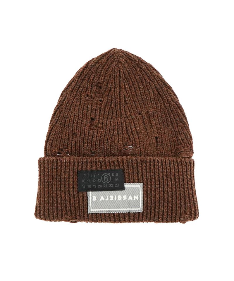 ⭐︎SALE⭐︎ MAISON MARGIELA ビーニー Maison Margiela Exclusive Off-White '6' Logo Beanie In 102