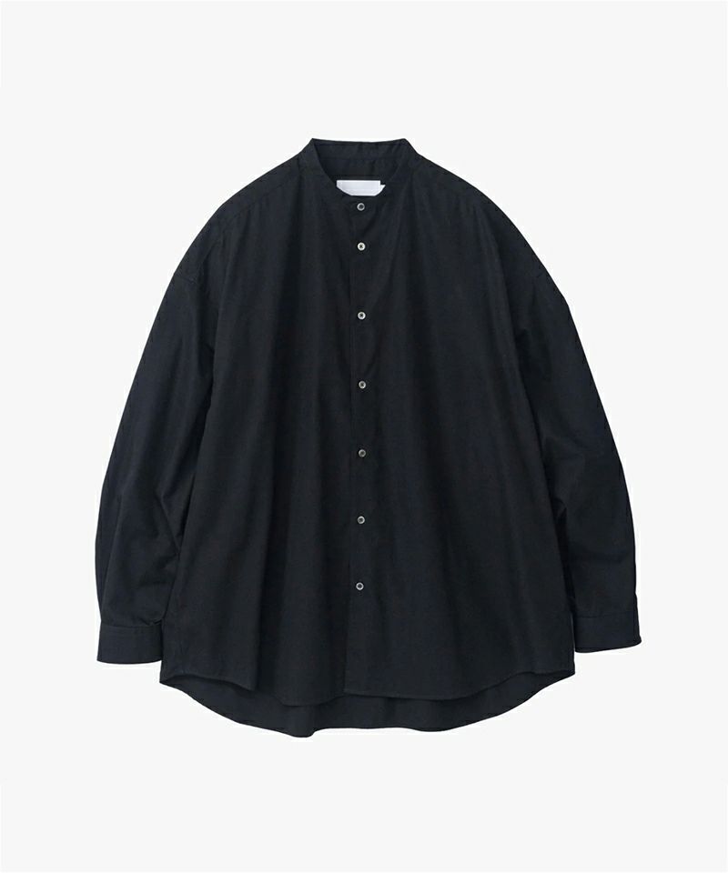 ＜Graphpaper＞High Count Broad L/S Oversized Band Collar Shirt