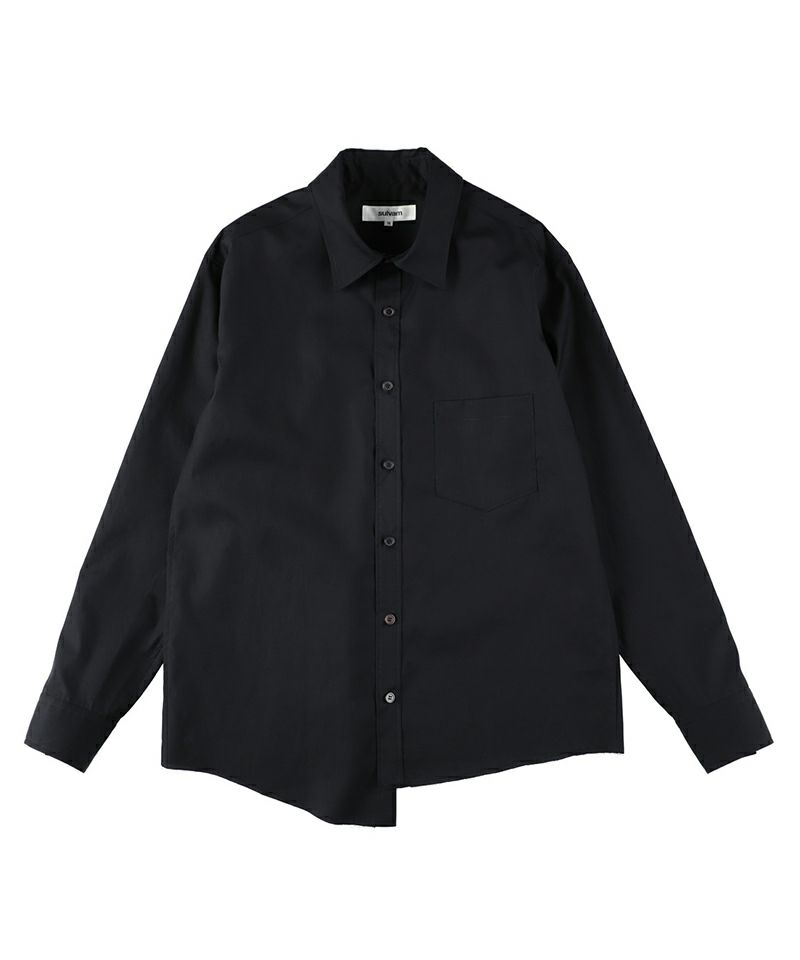 ＜sulvam＞台襟アシンメトリーシャツ