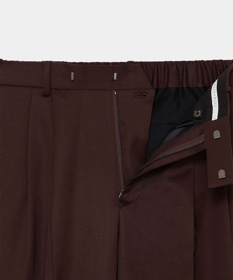 MARKAWARE＞Organic Wool 2/80 Gabardine Double Pleated Classic Wide