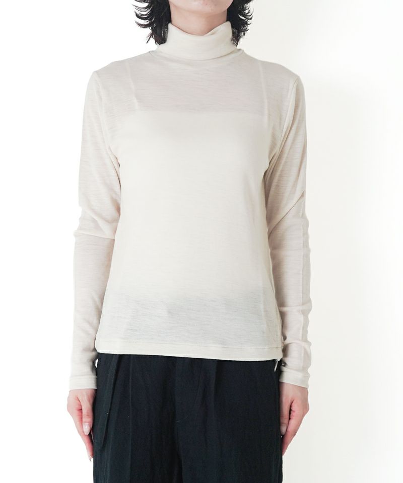  ＜blurhms＞Wool Rib Turtle Neck