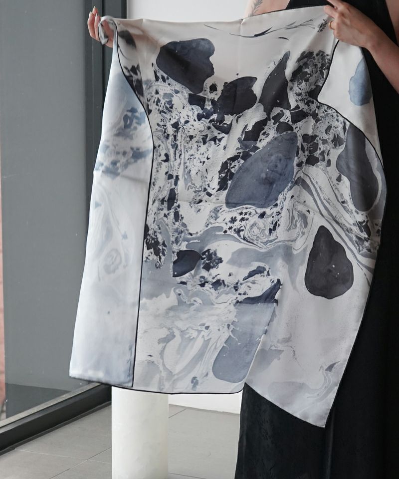 Mame Kurogouchi＞Hand Printed Silk Scarf | MAKES ONLINE STORE
