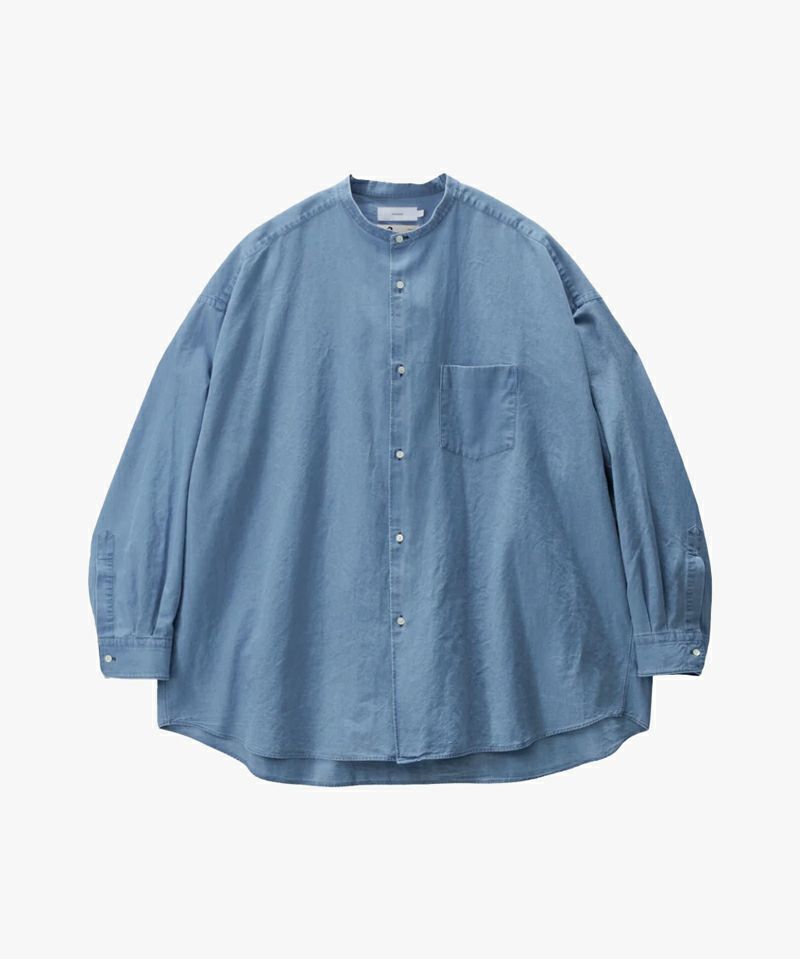 Graphpaper＞SIDOGRAS Indigo Poplin L/S Oversized Band Collar