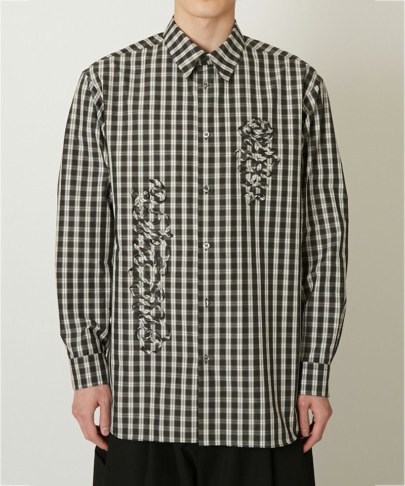 ＜ALMOSTBLACK＞WVN CODE EMBROID DR SHIRTS