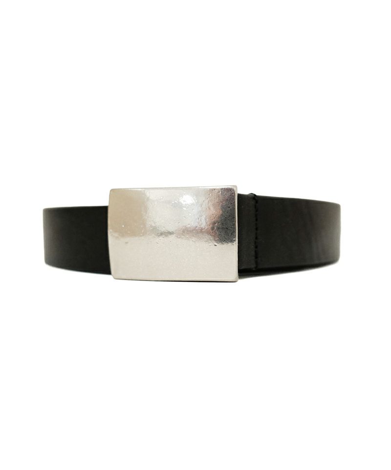 ＜HYKE＞LEATHER SQUARE BUCKLE BELT