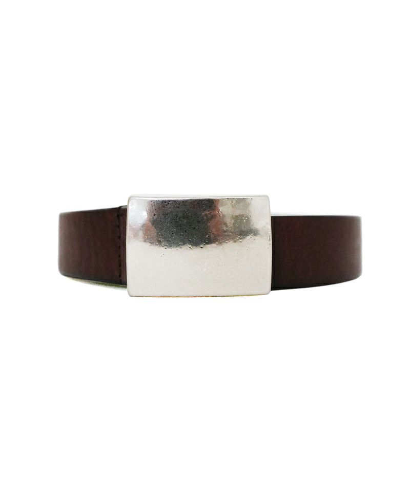 ＜HYKE＞LEATHER SQUARE BUCKLE BELT