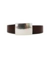 ＜HYKE＞LEATHER SQUARE BUCKLE BELT