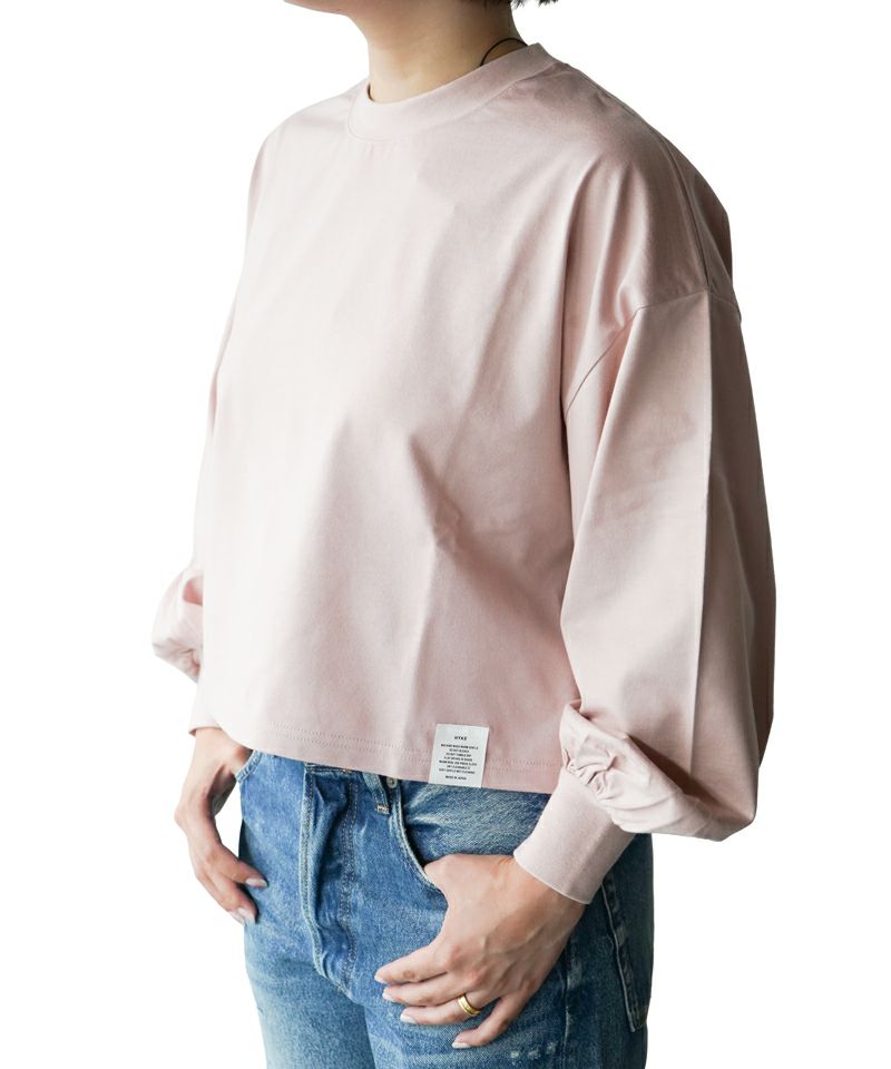 ＜HYKE＞CROPPED LONG-SLV TEE / BIG FIT (6.5OZ)